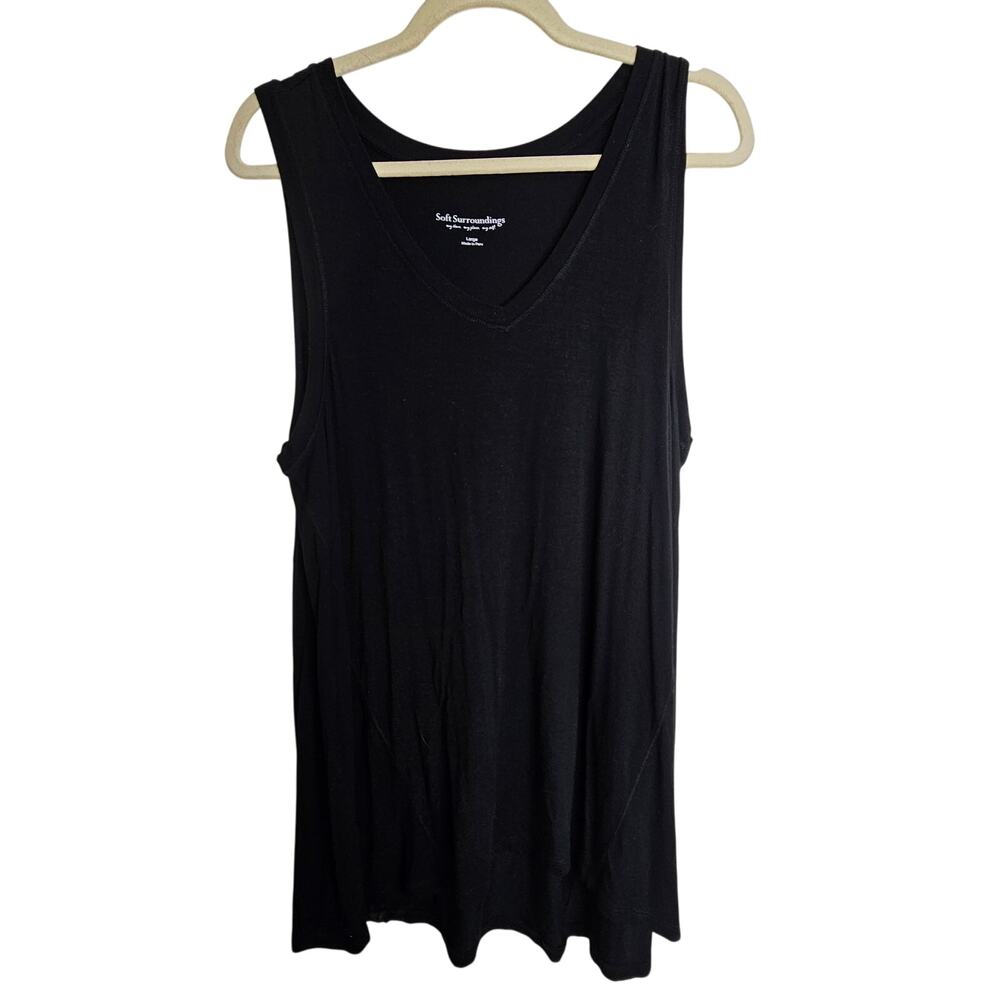 Soft Surroundings Womens Tank Top Size L Lagenlook Minimalist Stretch Classic